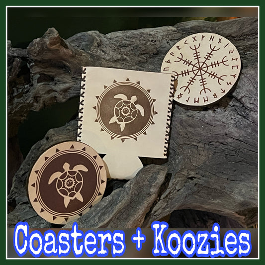 Leather Coasters and Koozies