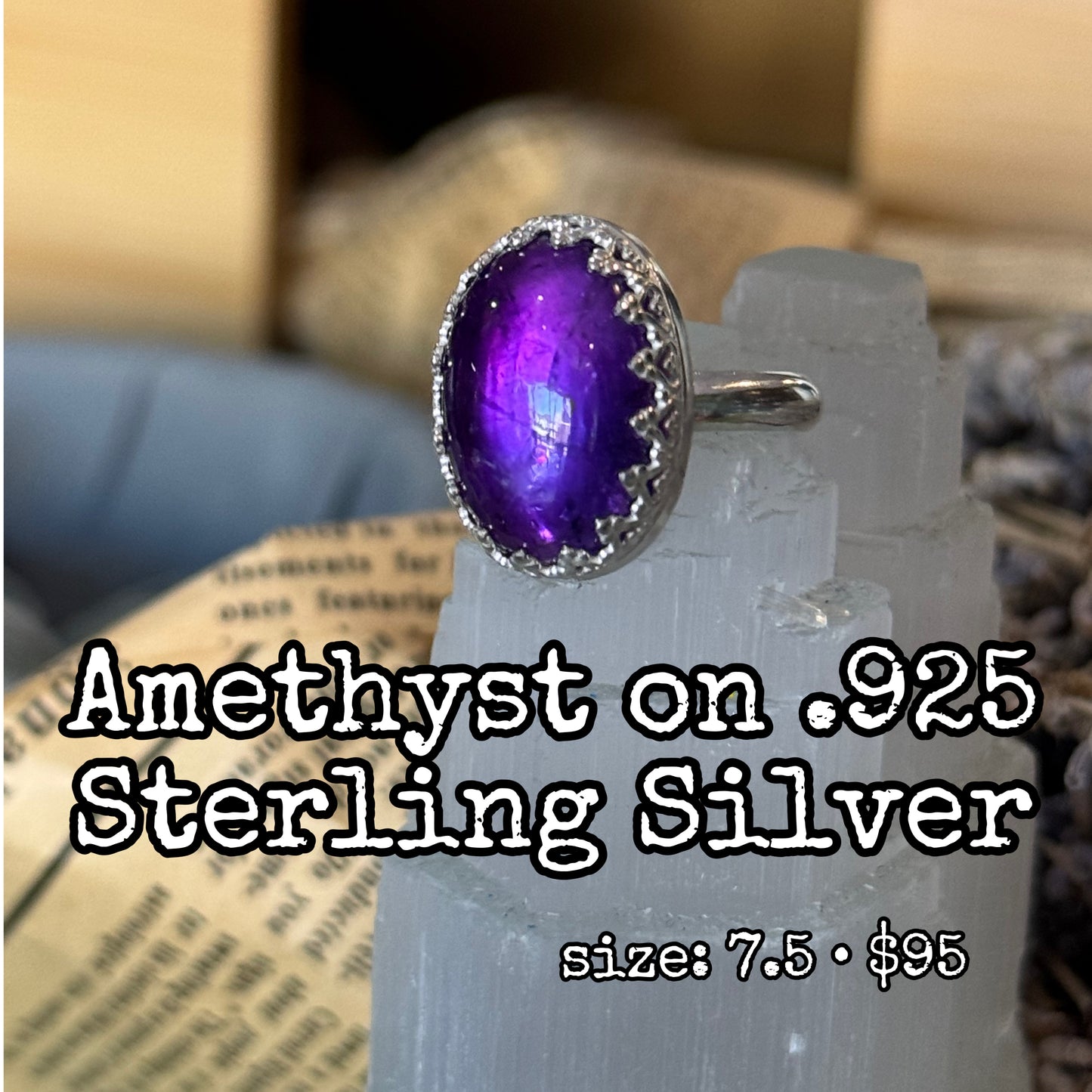 Amethyst + Silver Ring